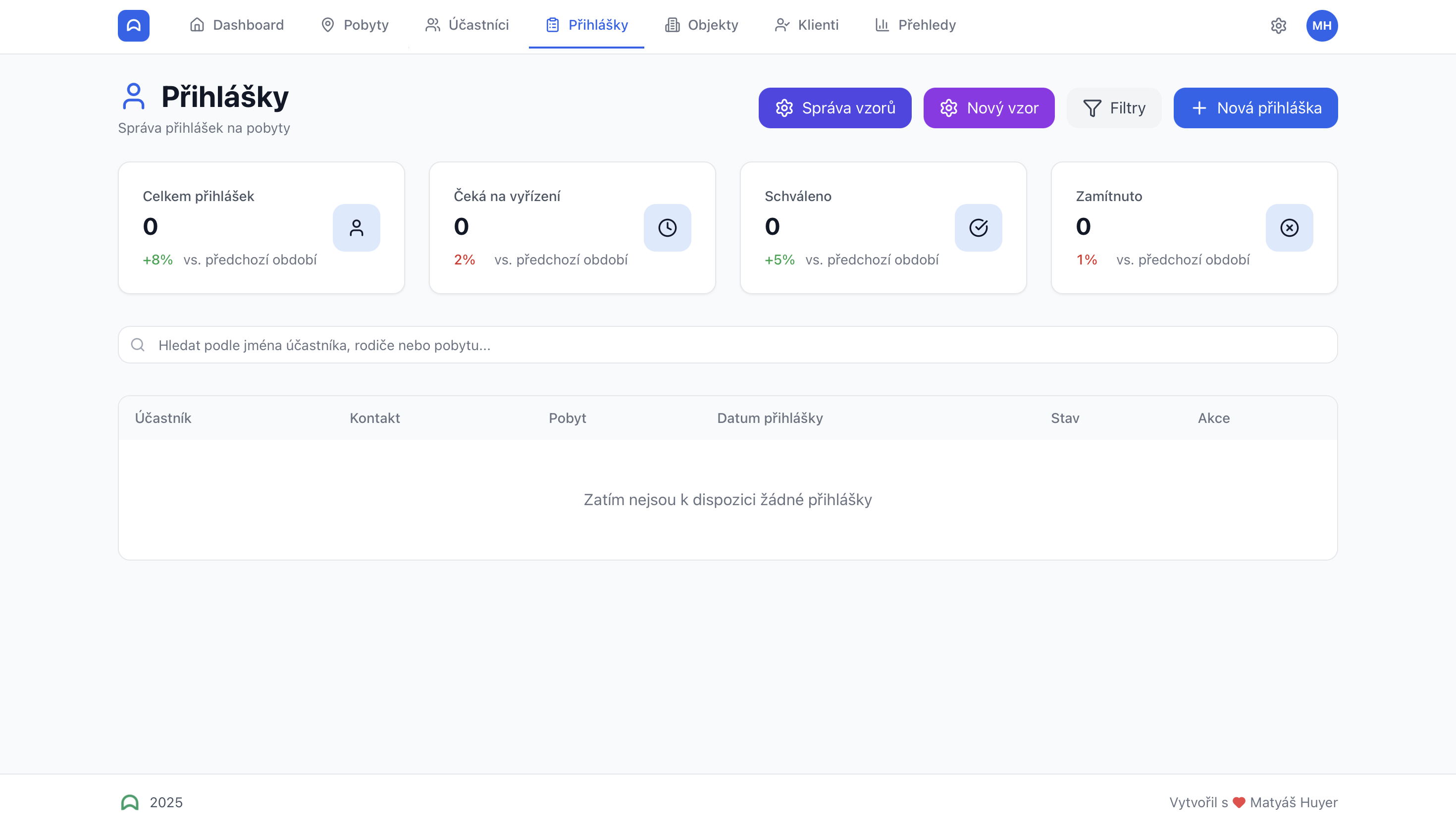 Zpracování přihlášek